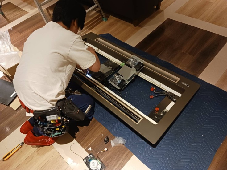 室内機基板　ワイヤー巻き取り機交換