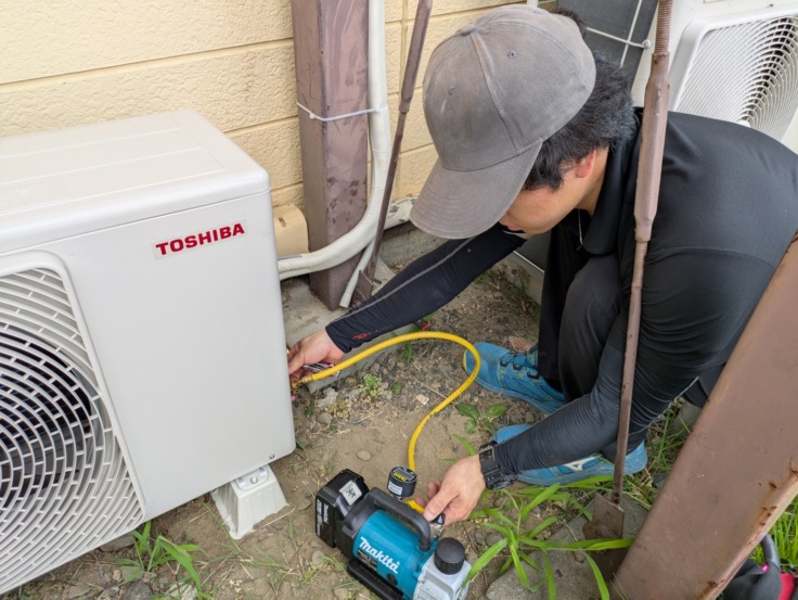 仙台市内　ルームエアコン2．2kw入替工事